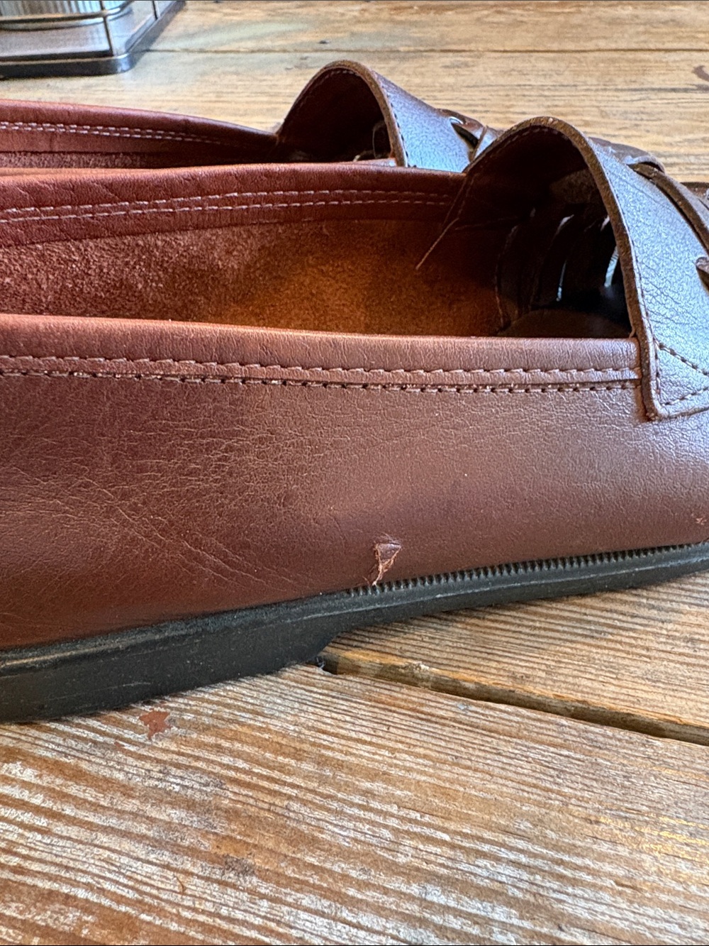 Vintage Arizona Jean Company Woven Leather Huarache Loafers - Picture 6 of 8